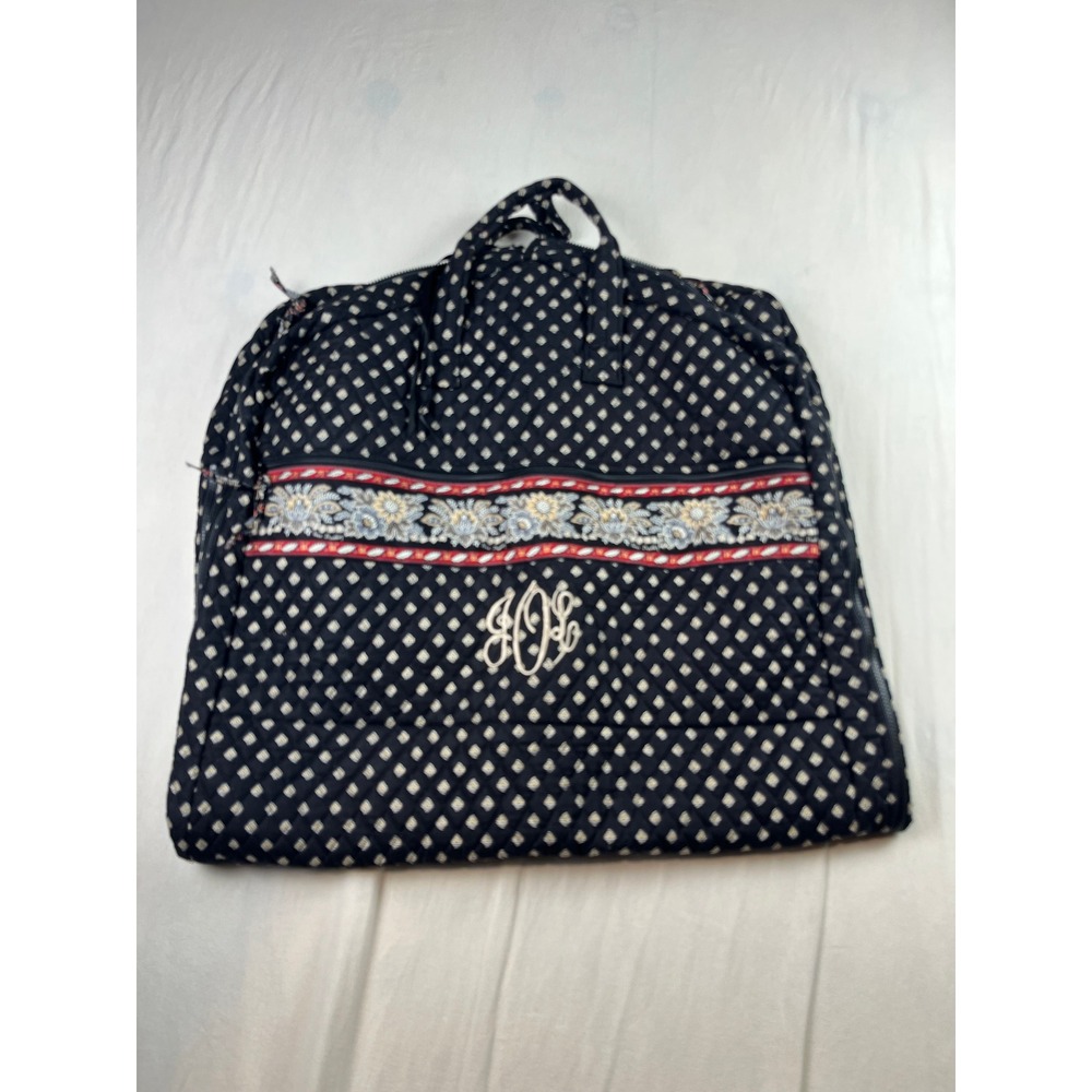 Vera Bradley Quilted Garment Bag Black White Diamond Floral Travel Carrier